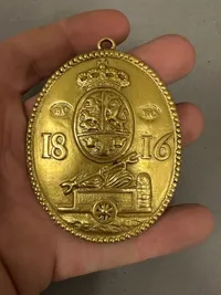 Original brandskilt lueforgyldt med unionsvåben 1816, ekstremt sjældent