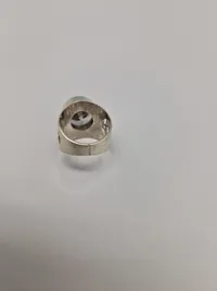 Ring I Sterling Sølv Med Stor Klar Sten