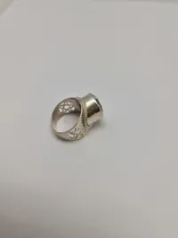 Ring I Sterling Sølv Med Stor Klar Sten