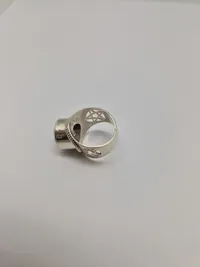 Ring I Sterling Sølv Med Stor Klar Sten