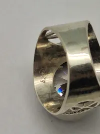Ring I Sterling Sølv Med Stor Klar Sten