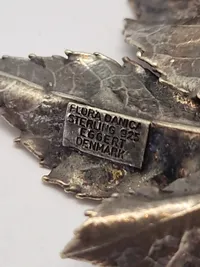 Flora Danica Broche i Sterling Sølv