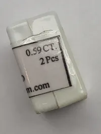 2 Stk. Ægte Sorte Diamanter - Tilsammen 0.59 Carat