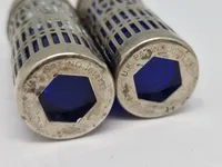 Salt Og Peber Sæt UK Pat N 1014132 - Blåt Glas