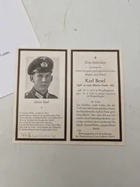 Originalt tysk “dødskort” fra ww2 med info (begravet i dk)