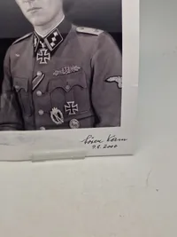 Efterkrigs foto af Søren Kam med original signatur