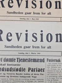To stk originale eks af bladet “Revision” som var kendt for at støtte og hjælpe danske nazister