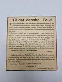 Original 9 april løbeseddel