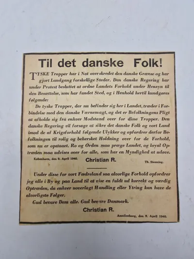 Original 9 april løbeseddel