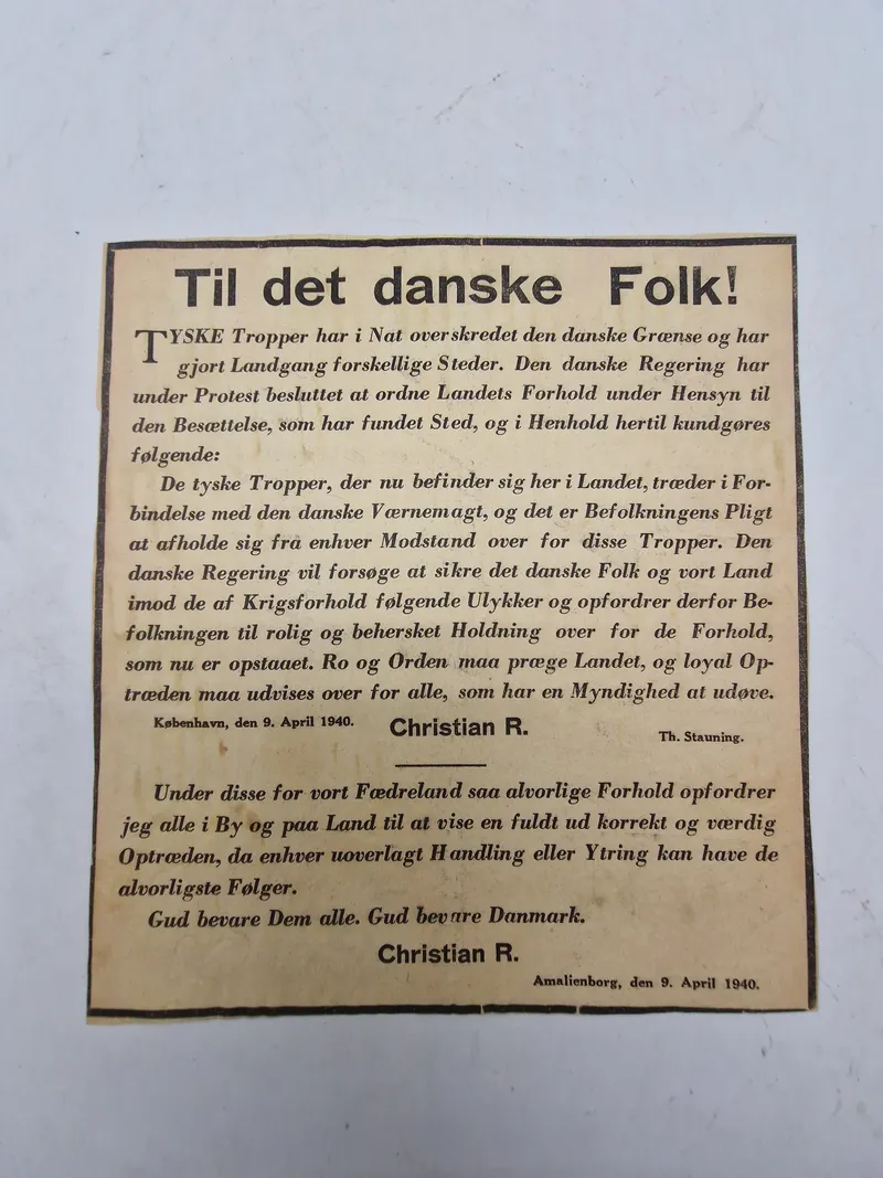 Original 9 april løbeseddel