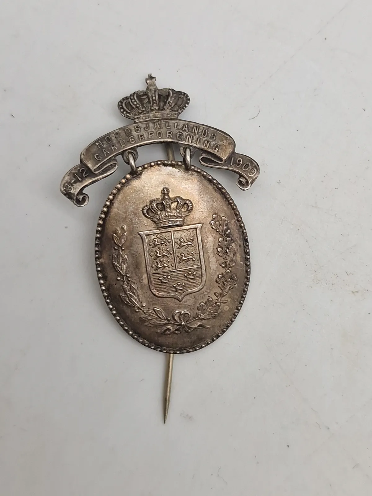 Original pin fra Nordsjællands Garderforening 1909
