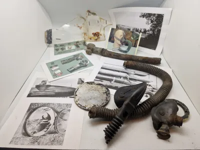 Originale ww2 vragstumper (Enmandsubåd/torpedo) med billeder/historie