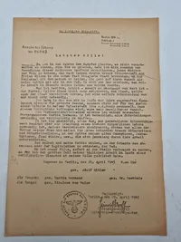 Originalt eks af Adolf Hitlers “Sidste vilje” som blev sendt rundt i alle byer efter hans død