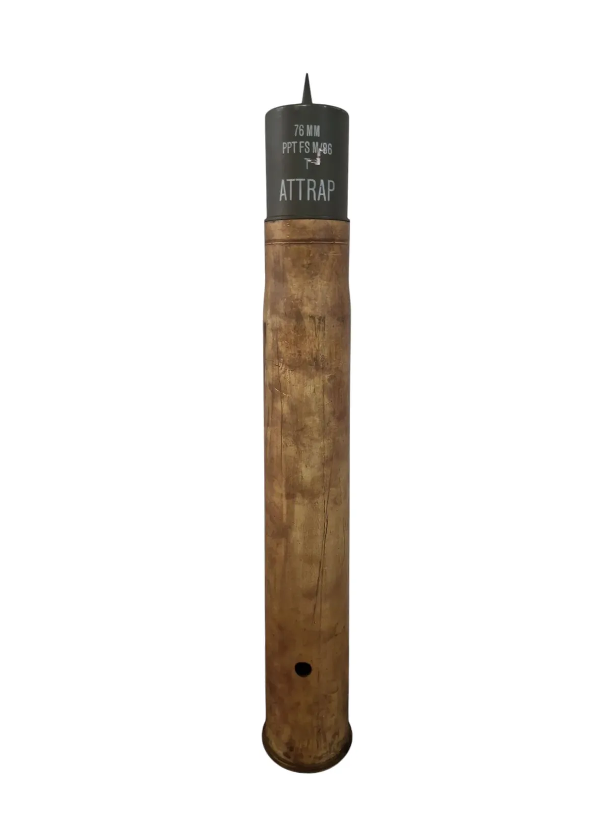 Originalt 76 mm granathylster med attrap hoved