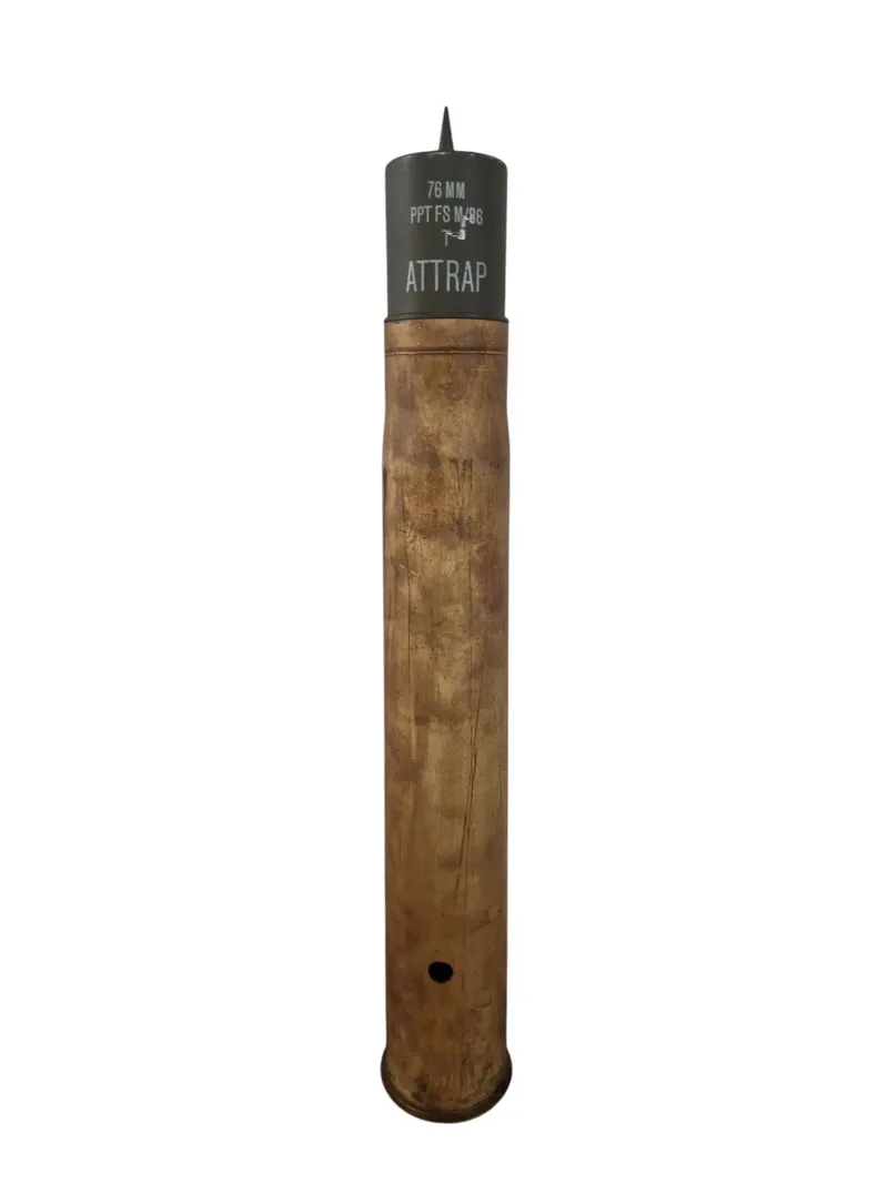 Originalt 76 mm granathylster med attrap hoved
