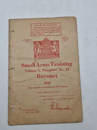 Small arms training Vol. I Pamphlet No. 12 Bayonet 1942