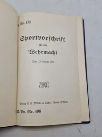 Originalt Sportvorschrift für die Wehrmacht