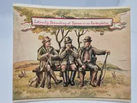 Samling ældre billeder/kort med bl.a. jagtmotiver