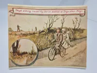 Samling ældre billeder/kort med bl.a. jagtmotiver