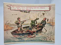 Samling ældre billeder/kort med bl.a. jagtmotiver