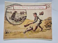 Samling ældre billeder/kort med bl.a. jagtmotiver