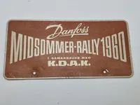 Originalt Danfoss midsommer-Rally 1960 skilt