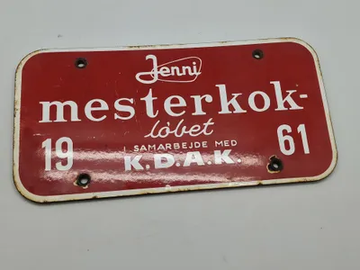 Originalt mester kok løb skilt fra 1961