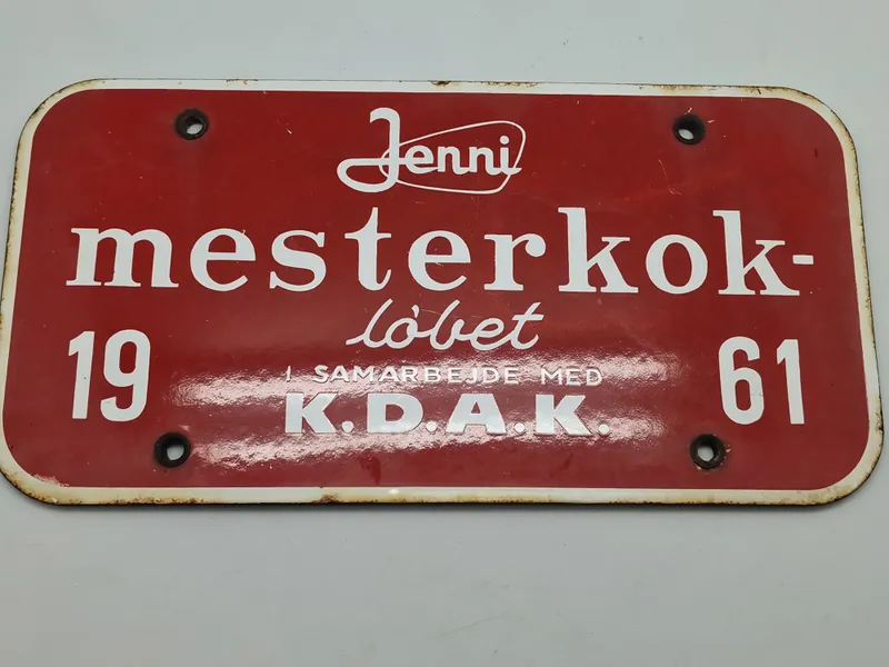 Originalt mester kok løb skilt fra 1961