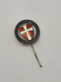Original pin fra den danske brigade i Tyskland - Sterlingsølv og emalje