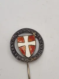 Original pin fra den danske brigade i Tyskland - Sterlingsølv og emalje