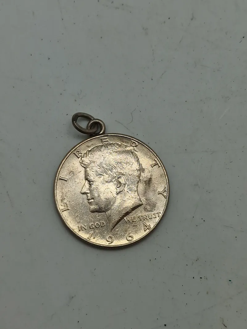 Original sølv Kennedy Half dollar lavet til halssmykke
