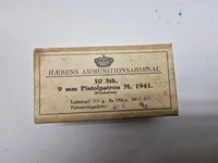 Samling originale danske ammunitions æsker