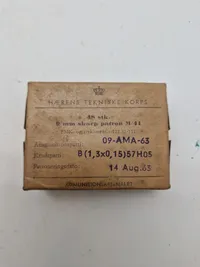 Samling originale danske ammunitions æsker