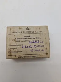 Samling originale danske ammunitions æsker
