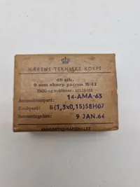 Samling originale danske ammunitions æsker