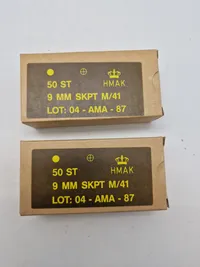 Samling originale danske ammunitions æsker