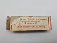 Samling diverse originale danske æsker for ammunition
