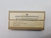 Samling diverse originale danske æsker for ammunition