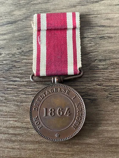 Original medalje for deltagelse i krigen 1864