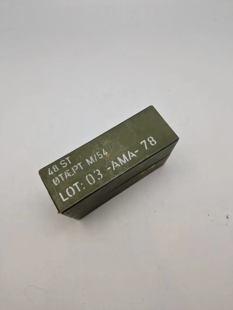 Original æske for øvelsesladninger for M/54 håndgranat