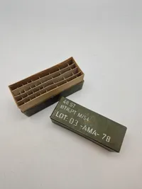 Original æske for øvelsesladninger for M/54 håndgranat