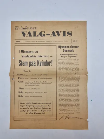 Originalt eks af kvindernes valgavis