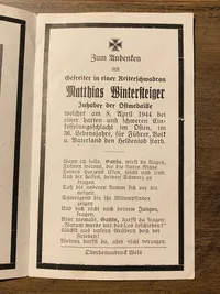 Originalt tysk sterbenkarte - ww2