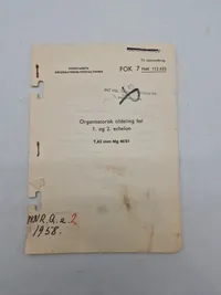 Organisatorisk tildeling for 1. og 2. echelon 7,62 mm Mg M/51