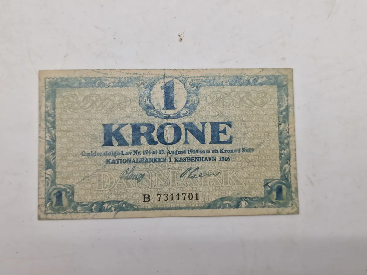 Dansk 1 krone seddel