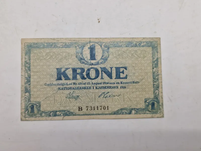 Dansk 1 krone seddel