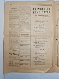 Originalt lot fra valget i 1943