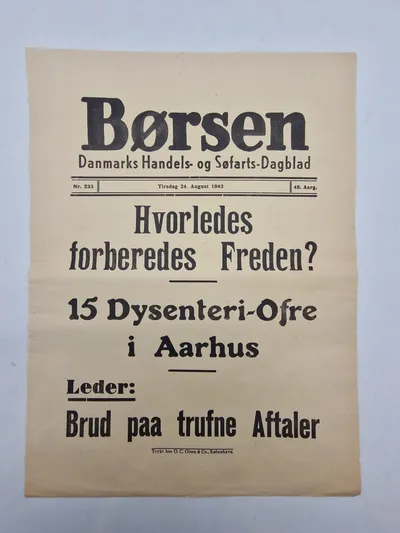 Original dansk ww2 spiseseddel