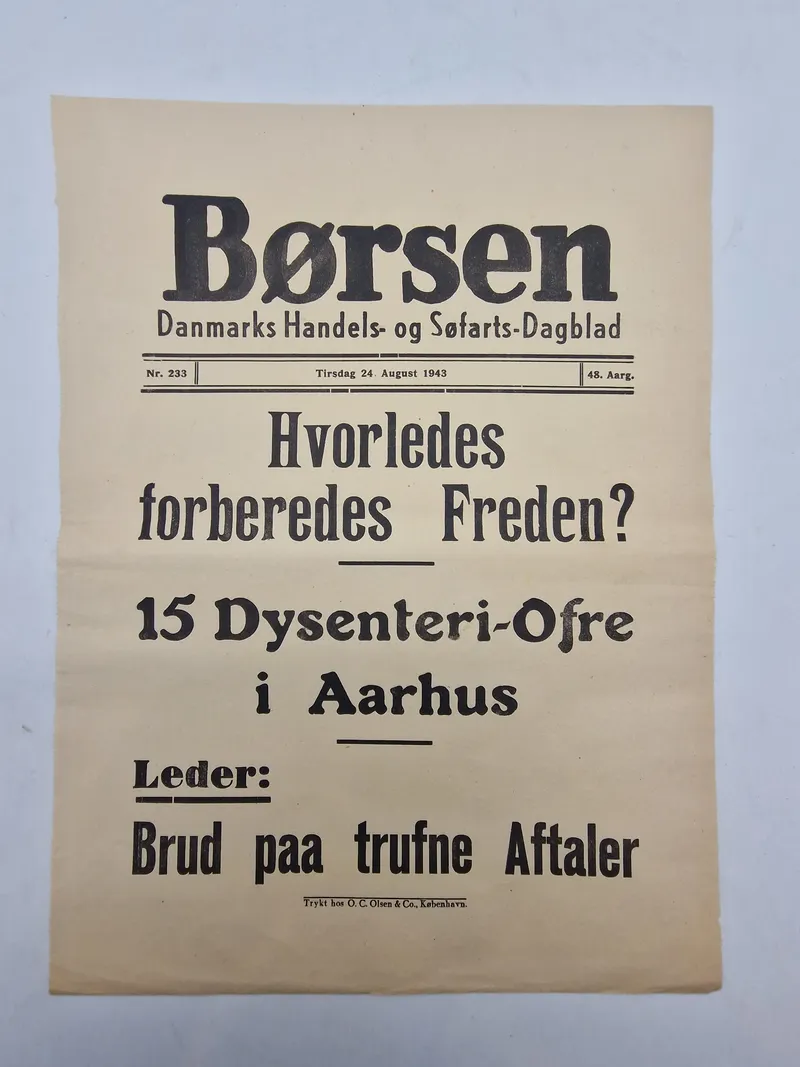 Original dansk ww2 spiseseddel