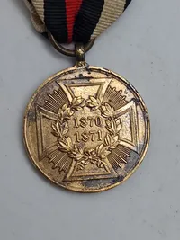 Original Tysk 1870/71 deltager medalje lavet af metallet fra franske kanoner